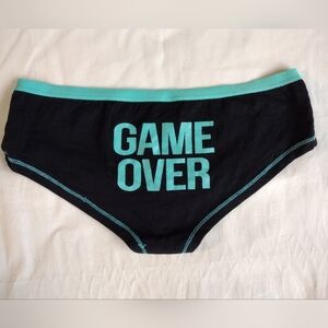 Rue 21 Tarea Game Over Panties Black Teal Glitter Large Y2K NWOT